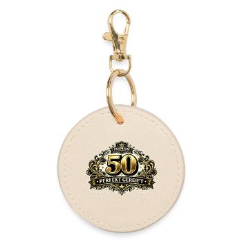 50. Geburtstag Premium Ornament - Runder Schlüsselanhänger - Auster - Vorne