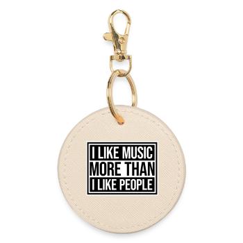 J’aime la musique plus que les gens désirent Musik - Porte-clés rond - huître - Devant
