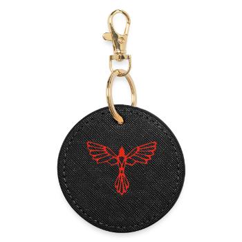 L'envol de l'oiseau rouge - Porte-clés rond - noir - Devant