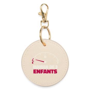 Maman de 3 Enfants Jauge Essence Humour Fatigue - Porte-clés rond - huître - Devant