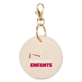 Maman de 4 Enfants Jauge Essence Humour Fatigue - Porte-clés rond - huître - Devant
