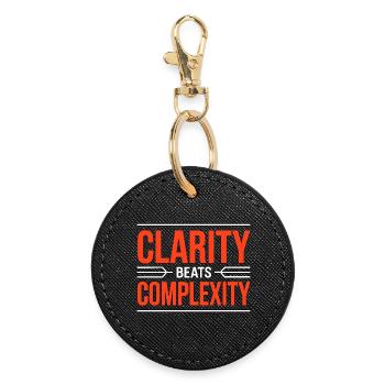 Logo Designer Clarity Beats Creative Designer - Round Keyring - black - Front