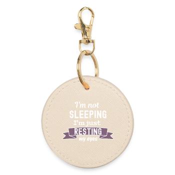 I'm not sleeping - I'm just restimg my eyes - Runder Schlüsselanhänger - Auster - Vorne