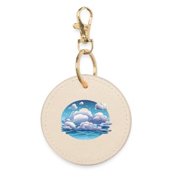 Circular clouds over the ocean - Round Keyring - oyster - Front