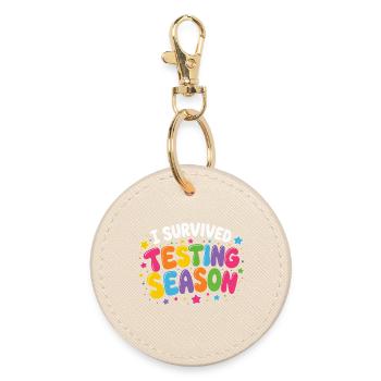 I survived the exam phase School Humor - Round Keyring - oyster - Front
