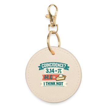 Pi Day Coincidence I Think Not Math Cake Design - Round Keyring - oyster - Front
