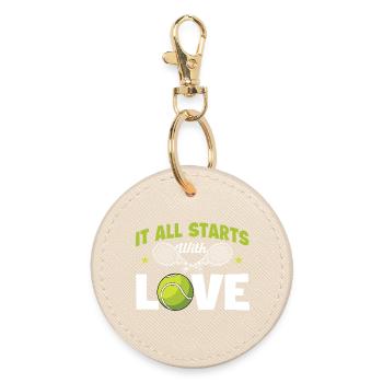 Tout commence par un humour d’amour et de tennis - Porte-clés rond - huître - Devant