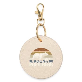 Papa Ours - Cadeau de la fête des pères - Porte-clés rond - huître - Devant