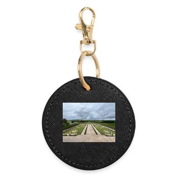 Jardin français du Château de Chambord - Porte-clés rond - noir - Devant