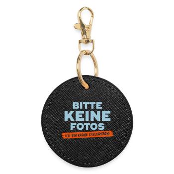 Festival / Urlaub Fotos Krank schreiben - Runder Schlüsselanhänger - Schwarz - Vorne