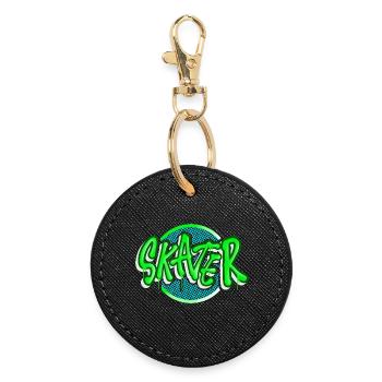 Skater - Runder Schlüsselanhänger - Schwarz - Vorne