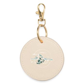 Beach Chair Baltic Sea Beach Sand Sea Symbol Icon - Round Keyring - oyster - Front