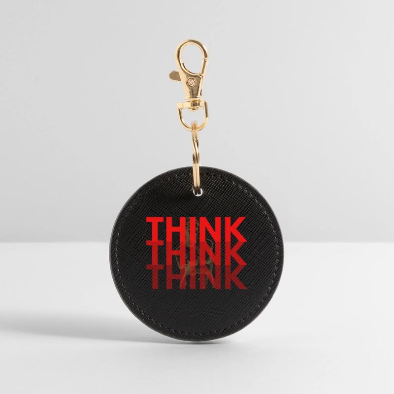Typographie Superposée Red Think Porte-clés rond