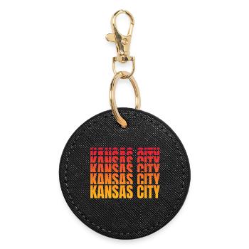 Kansas City Gradient Sequence - Round Keyring - black - Front