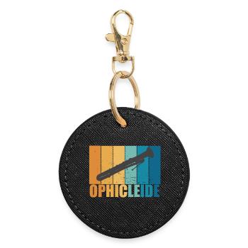 Ophicleide Vintage Musician Instrument Gift - Round Keyring - black - Front