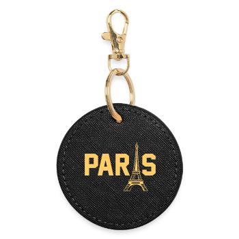Paris - Round Keyring - black - Front