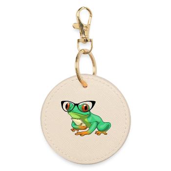 Bureau des lunettes du secrétaire grenouille - Porte-clés rond - huître - Devant