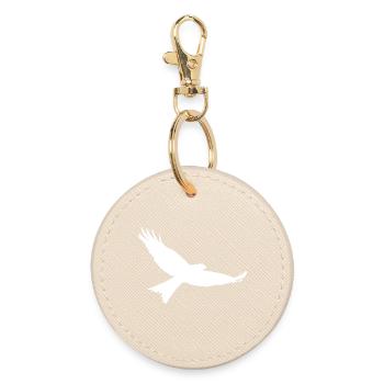 Bird of prey in white - Round Keyring - oyster - Front