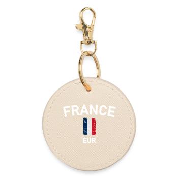 Arc de France avec drapeau tricolore - Porte-clés rond - huître - Devant