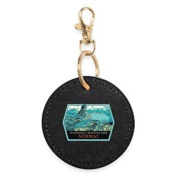 Anderdalen Landscape Badge: Norwegian Nature - Round Keyring - black - Front