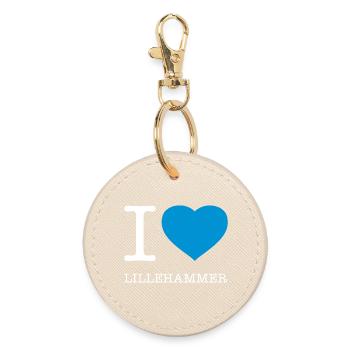 I LOVE LILLEHAMMER - Runder Schlüsselanhänger - Auster - Vorne