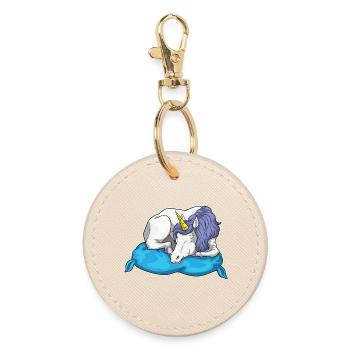 Oreiller de couchage Licorne - Porte-clés rond - huître - Devant