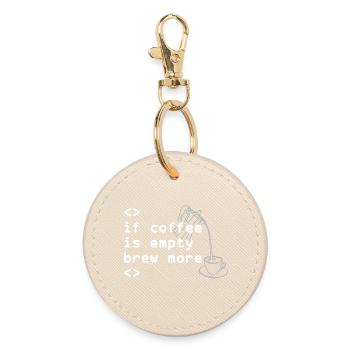 Coffee Code Saying More Brews - Round Keyring - oyster - Front
