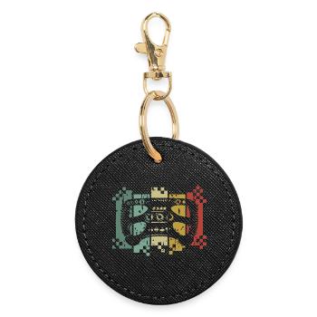 sim racer volant rétro utilisé simracing gamer Logo - Porte-clés rond - noir - Devant