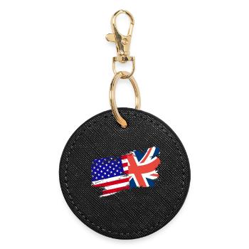 American Brithish Root - Round Keyring - black - Front