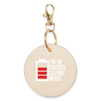 I'm in energy saving mode - Round Keyring - oyster - Front