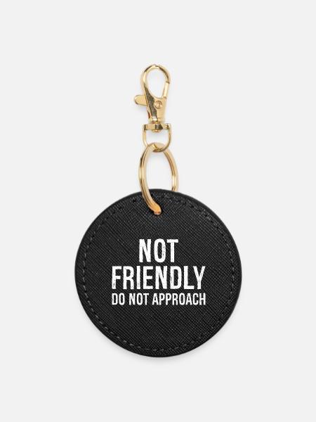 not friendly do not approach - Porte-clés rond - noir