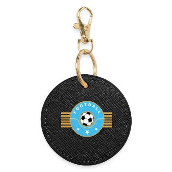 Fußball - Runder Schlüsselanhänger - Schwarz - Vorne