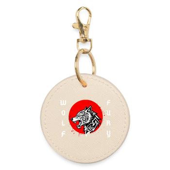 Wolf Fury Tribal Wolf: Kraftvolles, wirkungsvolles Design - Runder Schlüsselanhänger - Auster - Vorne