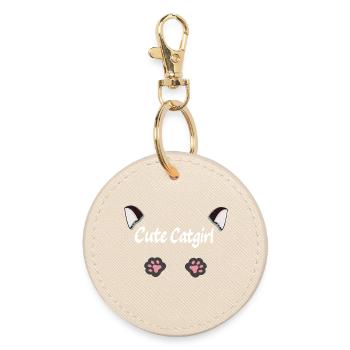 cute Cat girl, Ohren, tier tatzen - Runder Schlüsselanhänger - Auster - Vorne