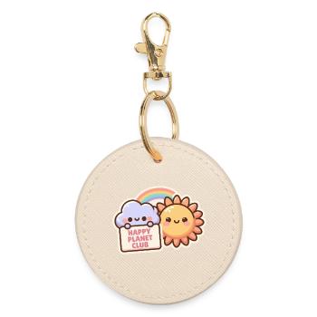 Happy Planet Club - Round Keyring - oyster - Front