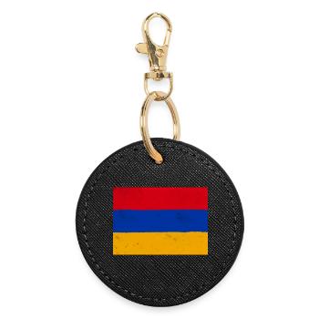 Drapeau de l’Arménie – symbole d’identité et de fierté nationale - Porte-clés rond - noir - Devant