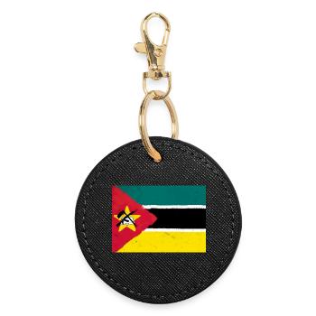 Drapeau du Mozambique - Porte-clés rond - noir - Devant
