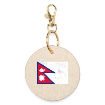 Drapeau du Népal - Porte-clés rond - huître - Devant