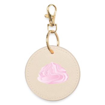 Illustration d’un nappage à la crème rose - Porte-clés rond - huître - Devant