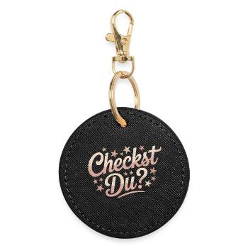 Check Out - Funny Memes - Round Keyring - black - Front