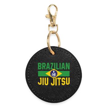 Martial Arts Funny Brazilian Jiu-Jitsu BJJ - Round Keyring - black - Front