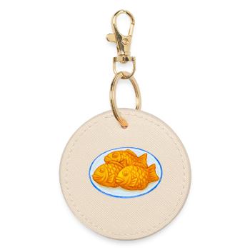 I Love Bungeoppang - Korean Fish-Shaped Pastry - Round Keyring - oyster - Front