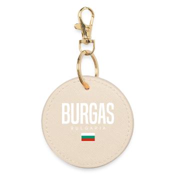 Burgas Bulgaria - Round Keyring - oyster - Front