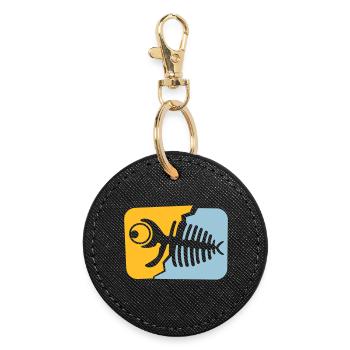 Fossile de poisson - Porte-clés rond - noir - Devant