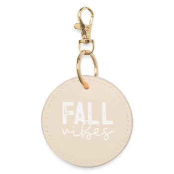 Fall Vibes Snake Pattern Design - Porte-clés rond - huître - Devant