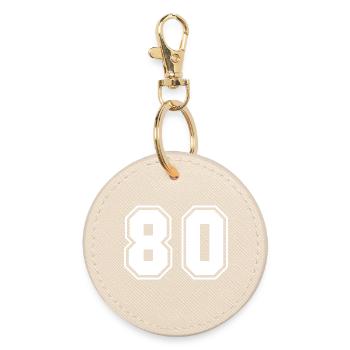 Numéros de Hockey Design Noir Blanc 80 - Porte-clés rond - huître - Devant