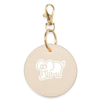 Petit éléphant - Motif d’animal de bande dessinée safari mignon - Porte-clés rond - huître - Devant