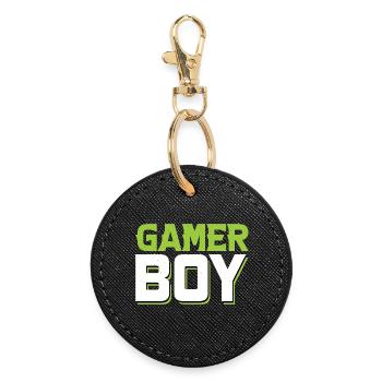 Gamer Boy - Runder Schlüsselanhänger - Schwarz - Vorne