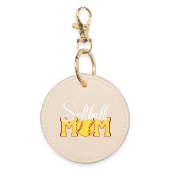 Softball Mama Emblem - Runder Schlüsselanhänger - Auster - Vorne