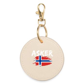 Asker, Norvège - Porte-clés rond - huître - Devant
